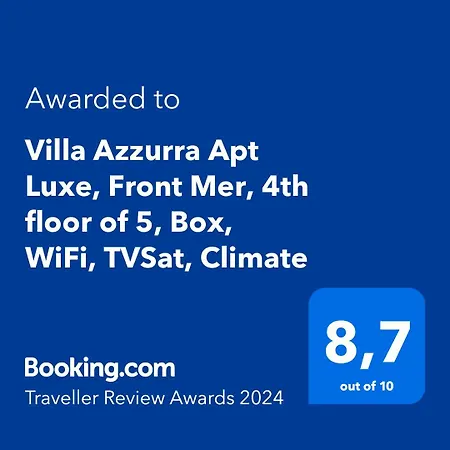 Azzurra Luxe, Front Mer, 4th Floor Of 5, Wifi, Tvsat, Climate Menton